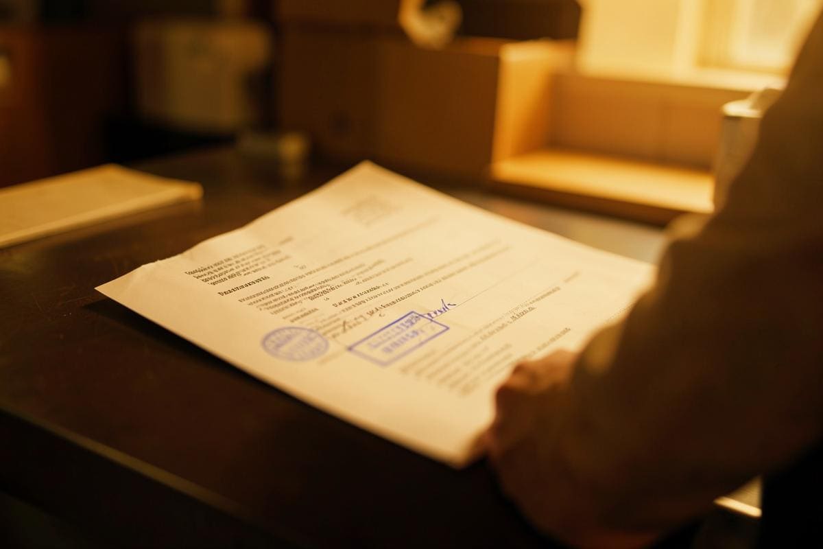 Petição de impugnação com carimbo de protocolo sobre balcão