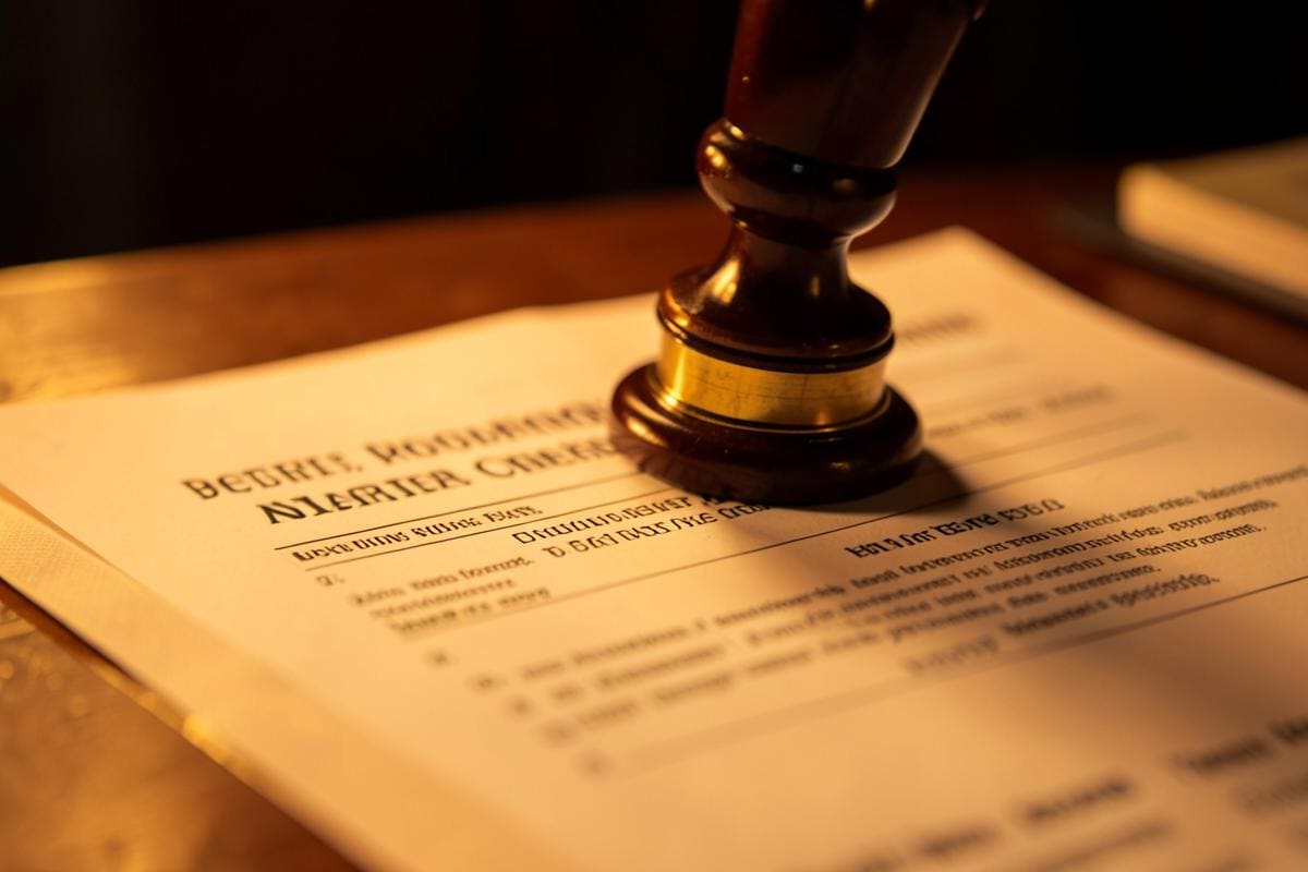 Carimbo de registro de imóveis pressionado sobre matrícula impressa