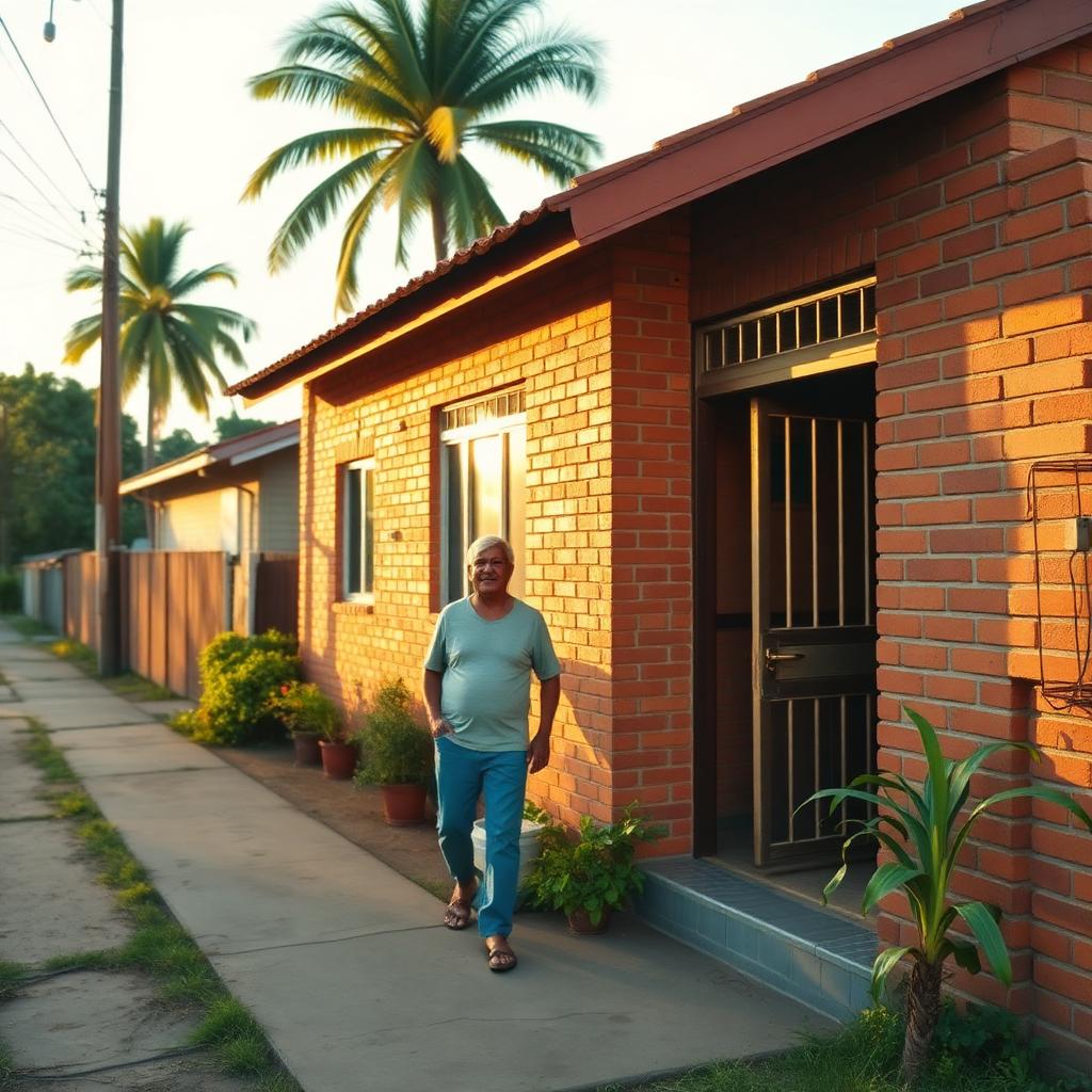 Casa de bairro popular em João Pessoa em final de tarde