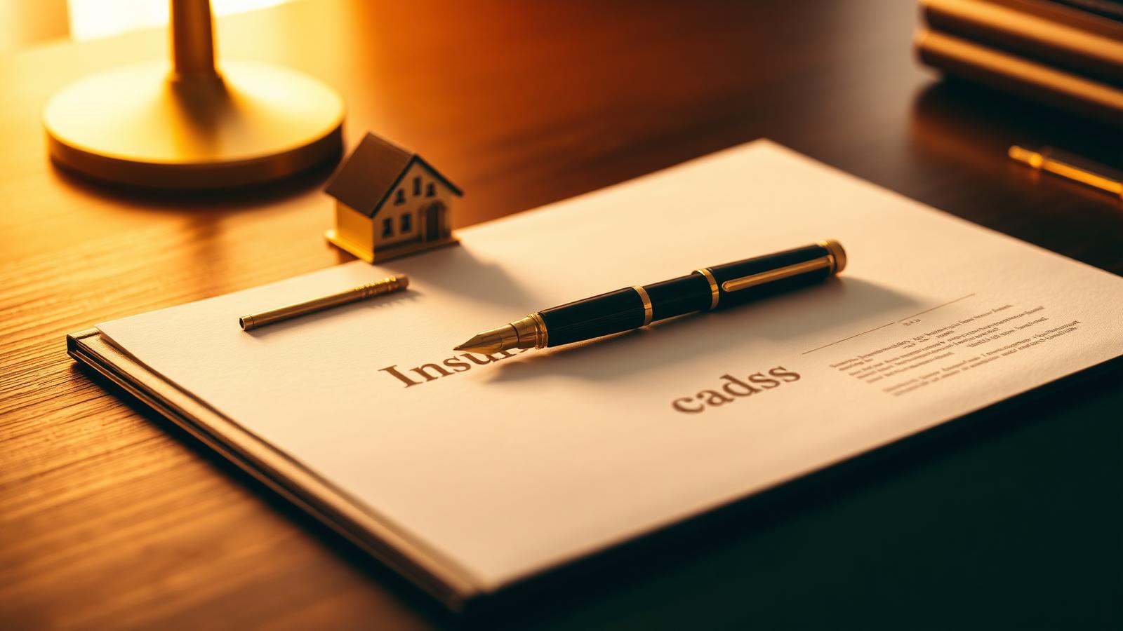 Contrato bancário assinado sobre mesa de escritório, representando financiamento imobiliário