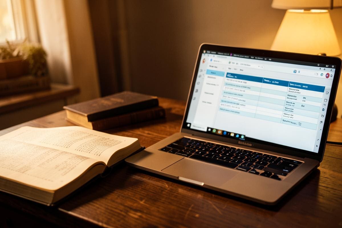 Livro da Lei de Registros Públicos aberto ao lado de laptop com sistema eletrônico