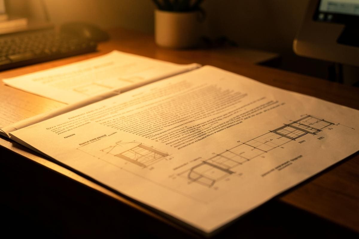 Memorial de incorporação impresso sobre mesa de escritório